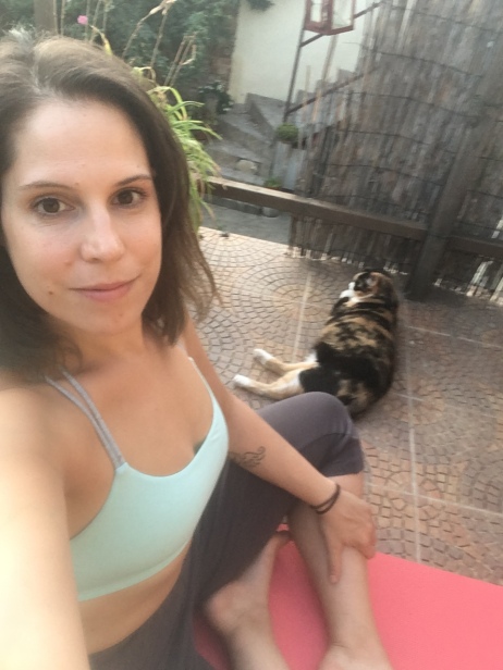 Cat joined me for yoga